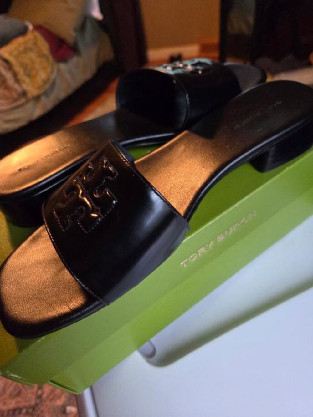 Tory Burch Everly Low Heel Leather Slide - Picture 2 of 6